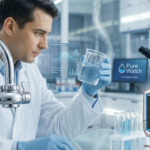 Chemist analyzing the PUR PLUS Faucet Filtration System performance and Mineral Core technology in a laboratory
