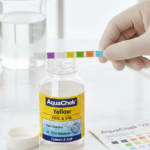 Chemist analyzing pool water balance for AquaChek Yellow Review."